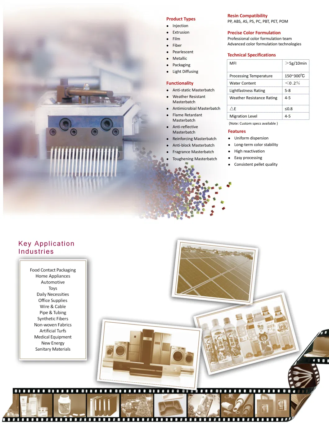 Polymer Plastic Colorant Masterbatch for Sports Equipment - Free Samples Available