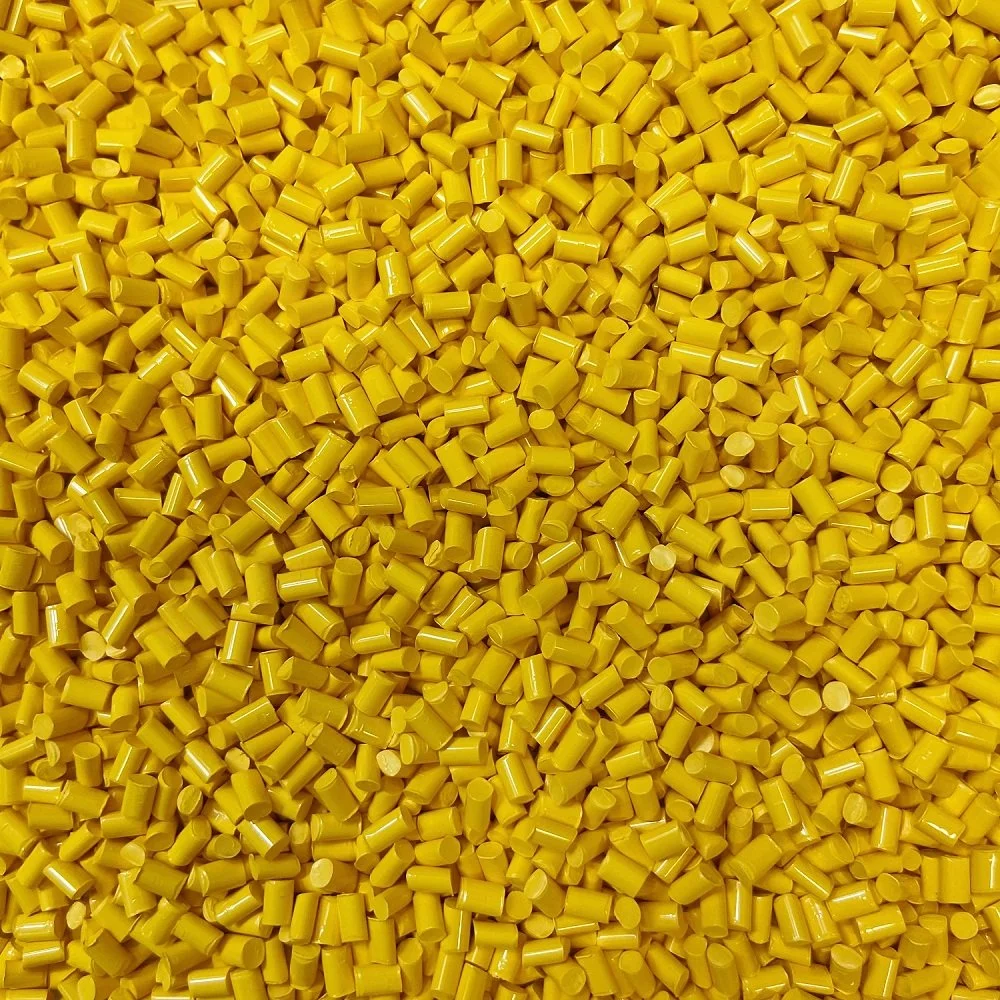 Yellow ASA/ABS/PE/PS/PA/PC Plastic Pigment Granule Masterbatch for Extruded