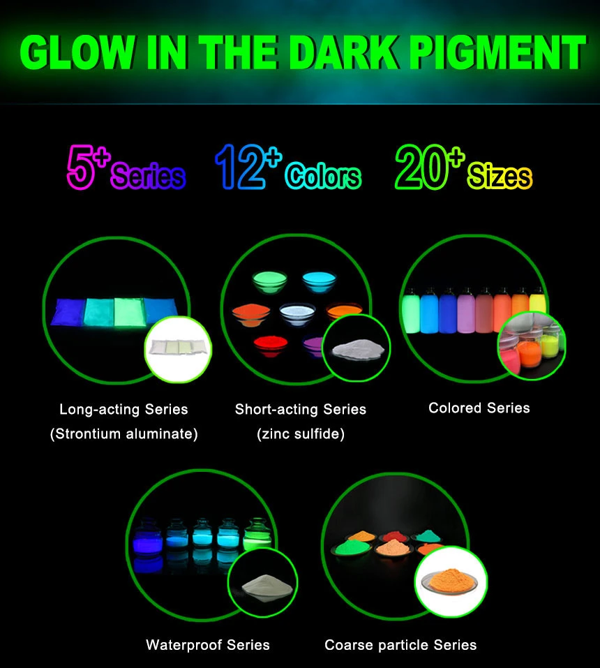 Multicolor Wholesale Glow in Dark Powder Pigment Luminous Powder Colors for Decoration