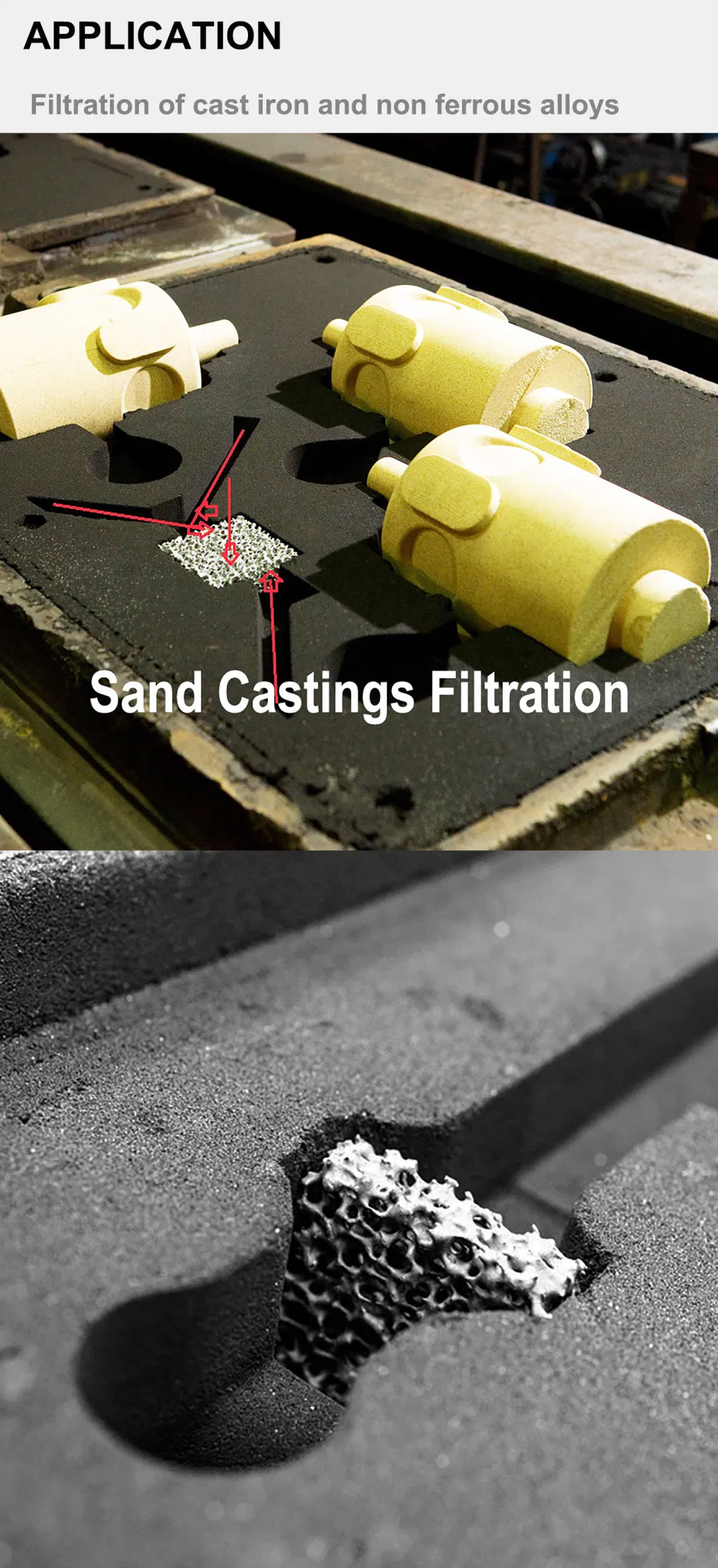 Foundry Material Grey Iron Casting Silicon Carbide Ceramic Foam Filter 100X150X22mm Bronze