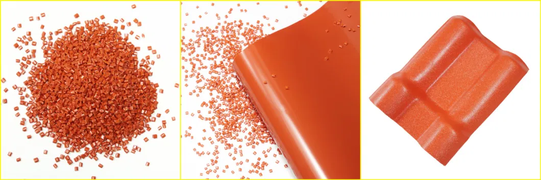 ASA Orange Granule Plastic Masterbatch for Resin PVC Tile with Extrusion Machine