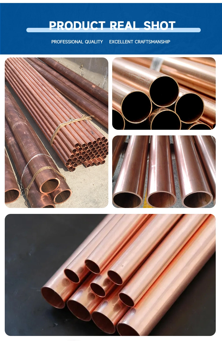 Brass Red Medical Cu Copper Round Pipe Price ASTM GB AC B280 99.9% Unalloyed Alloy 8mm 10mm 12mm 15mm En 12735-1 150mm B 135 C10100 C11000 C12000 Heat