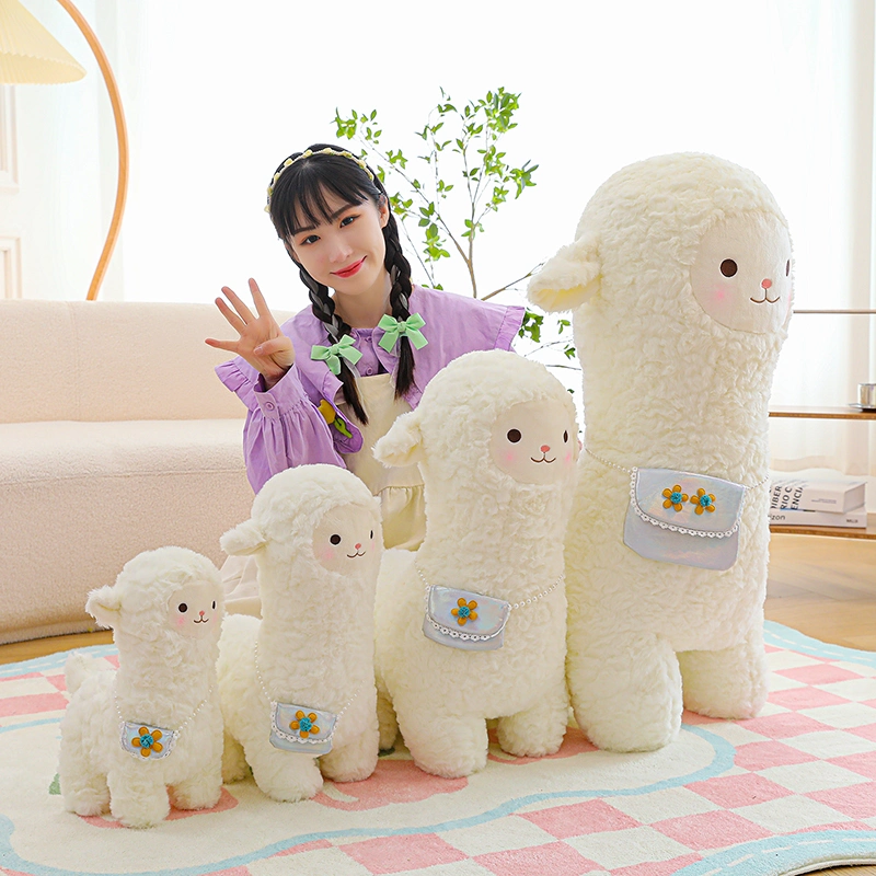 Eco Friendly Custom Alpaca Stuffed Animal Plush Toy an Alpaca Doll Carrying a Backpack