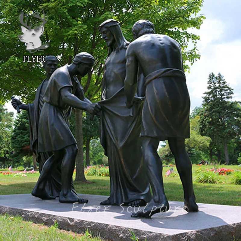 Outdoor Bronze Christian Religious Stations of The Cross Prayers for Good Friday Stations 10