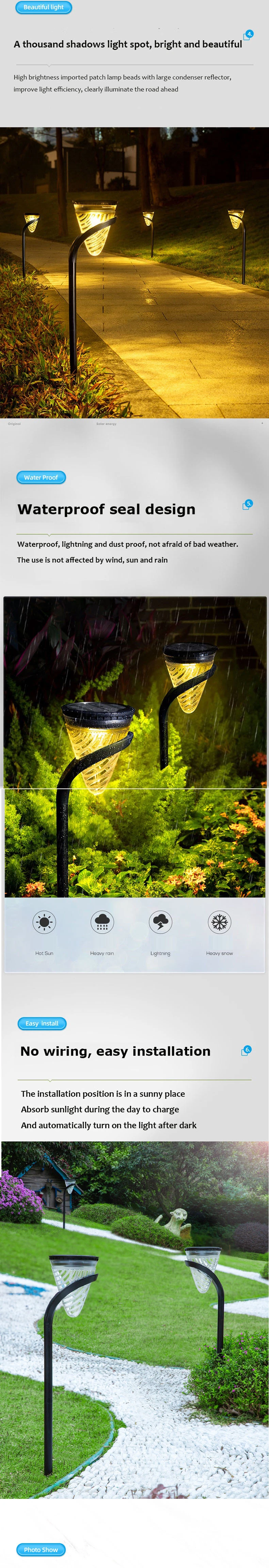 Outdoor Garden Light LED Wall Mount Lamp Decorative up and Down Lighting Solar Wall Light for Garden Yard