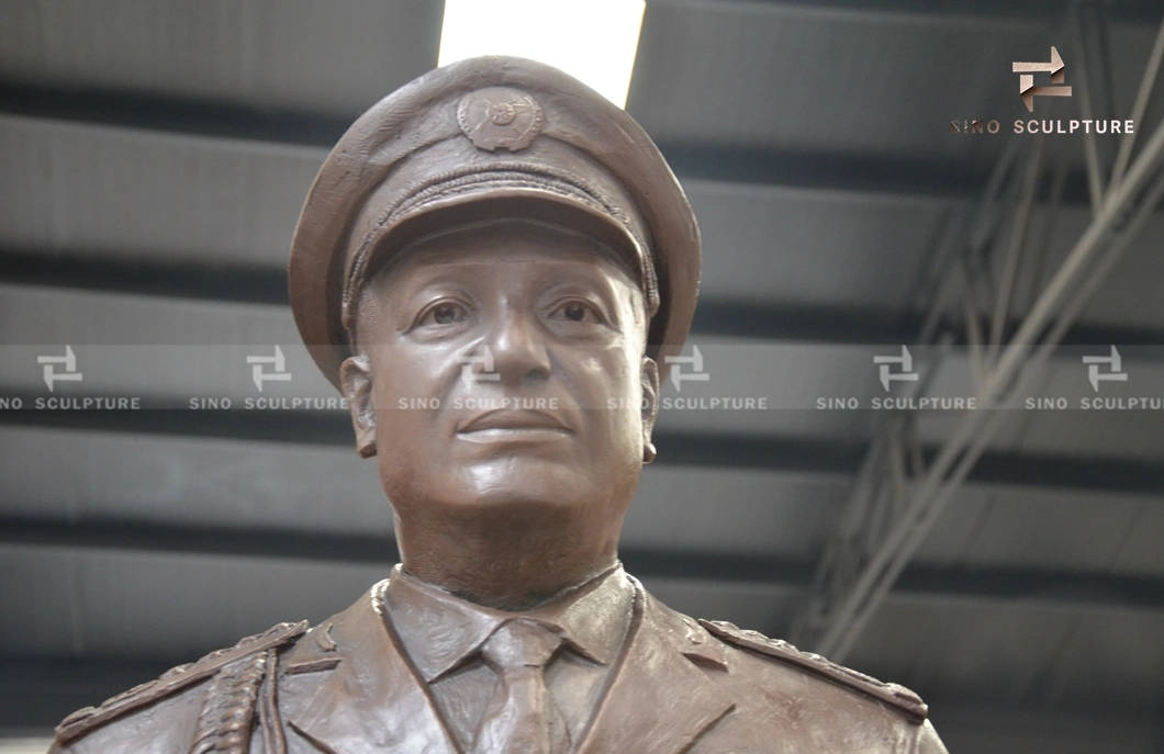 Lifesize Army General Patinated Bronze Sculpture