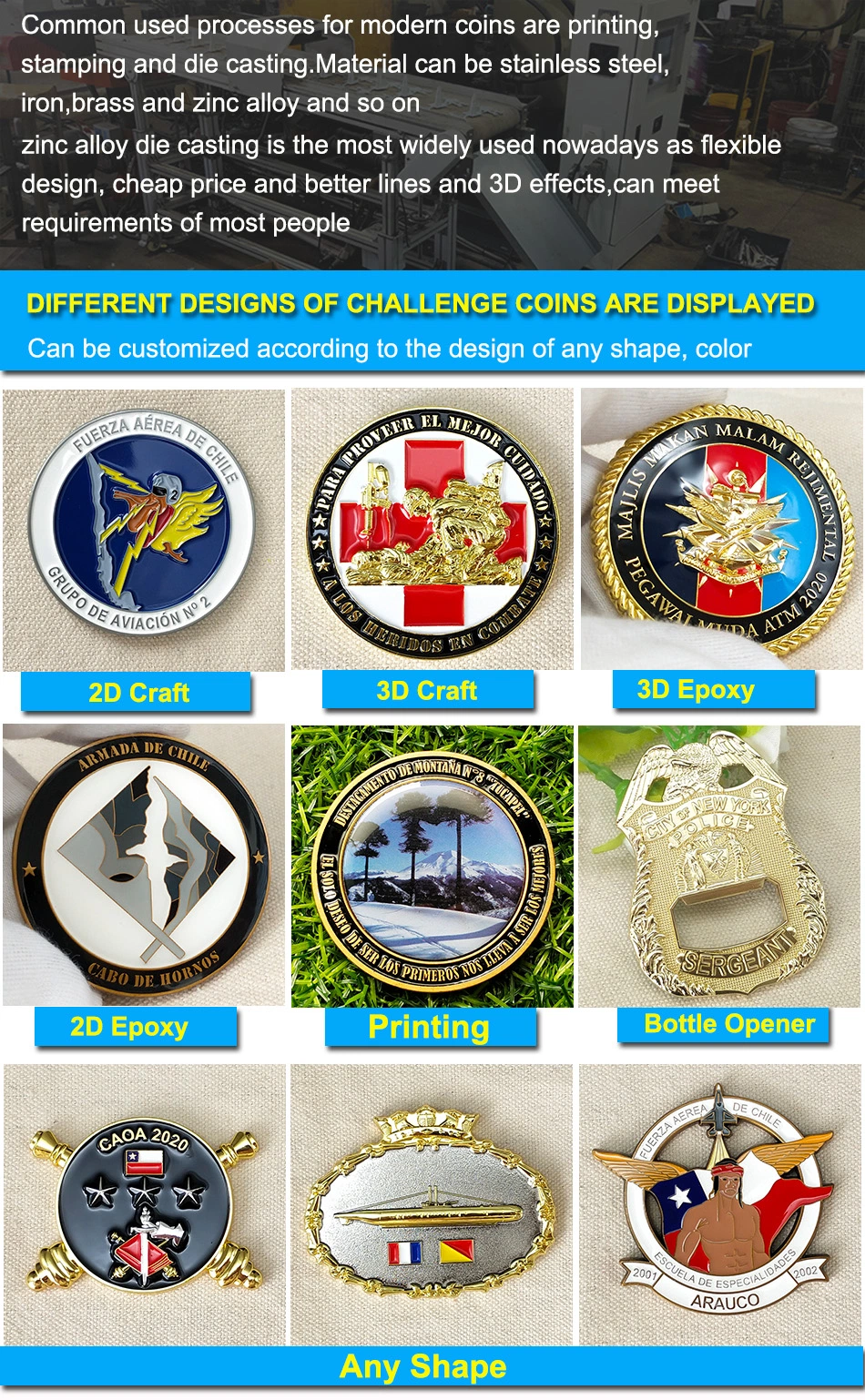 Statue of Liberty, Moon, Sun, Military War Souvenir, Double-Sided Coin