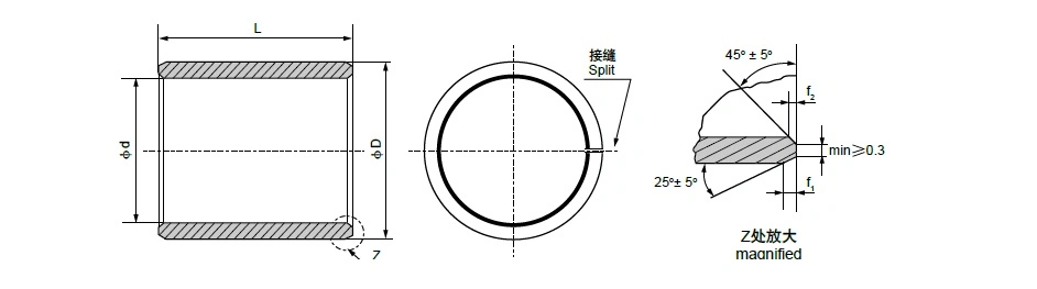 Fb090 Fb092 Bronze Wrapped Bronze Bushing Machinery Part Bearing Bush Oilless Bearing