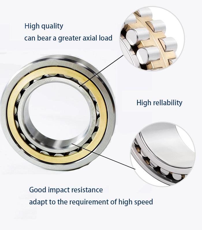 NJ417M High Precision Double Row Cylindrical Roller Bearing with Finger-Style Bronze Retainer for Rolling Mills