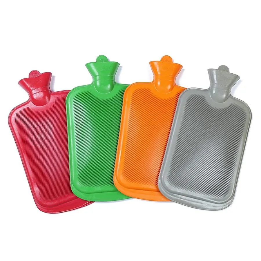 Reusable Mercerized Explosive-Proof Bottle 500ml 1L 2L Covered Electric Rubber Silicone Hot Water Bag with Fleece Cover