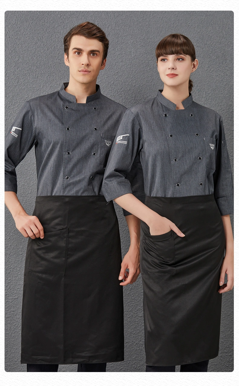 Long Sleeve Men Women Bakery Kitchen Jacket Master Chef Uniform