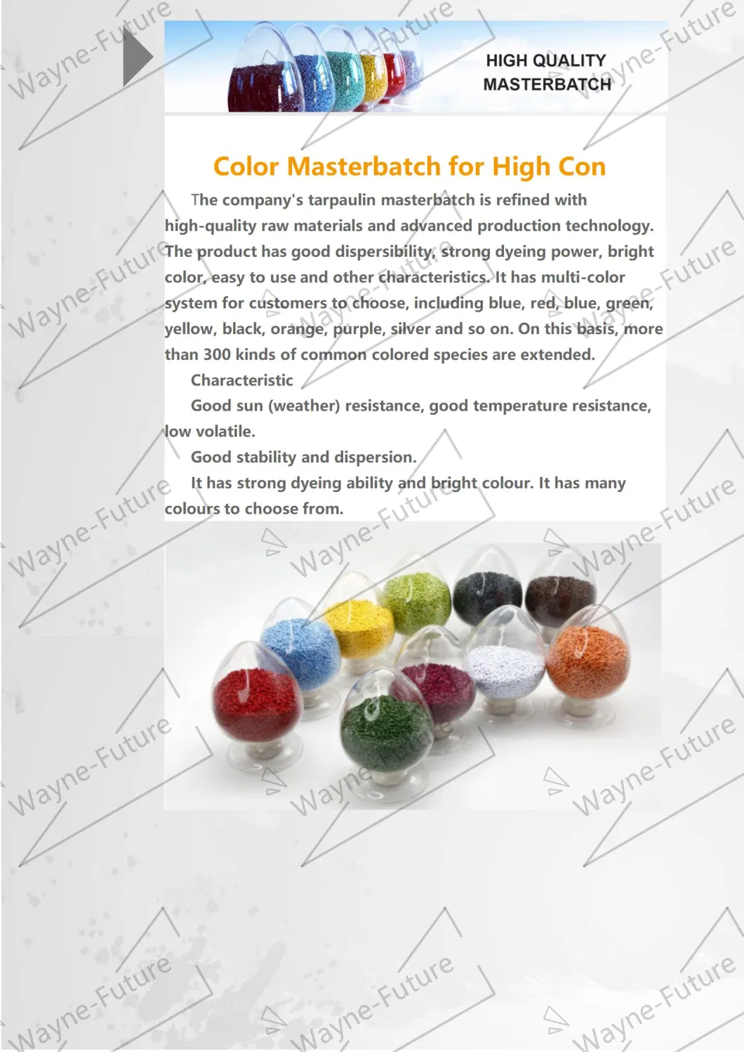 PP/PE/ABS/ASA Granule High Tensile Strength Colorful Masterbatch for Injection