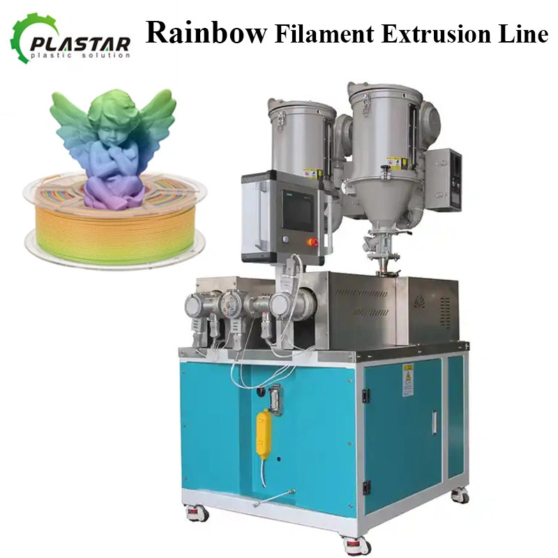 Rainbow Color 3D Printer Filament Production Line 3D Filament Extrusion Line for Multi Color and with PLC Control