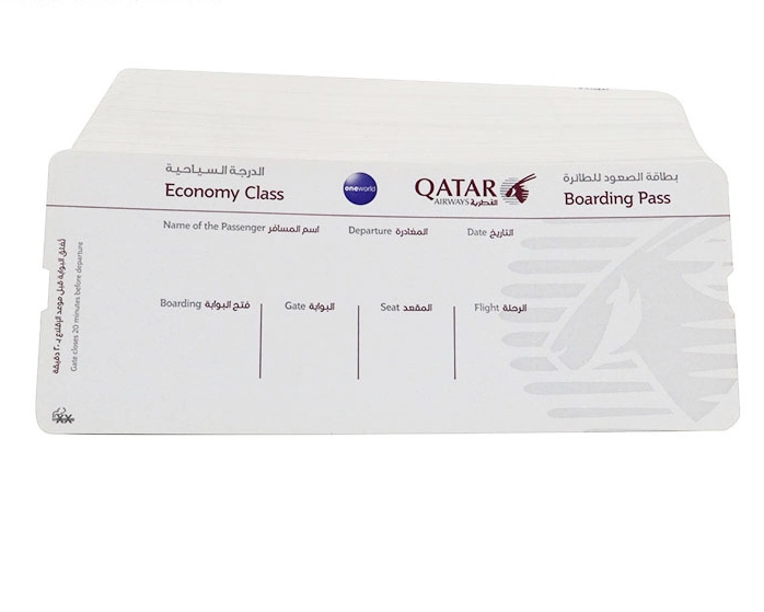 Manufacturer&prime;s High-Quality Craftsmanship Thermal Air Ticket Thermal Boarding Pass Can Be Customized with Patterns for Airport Commercial Air Tickets