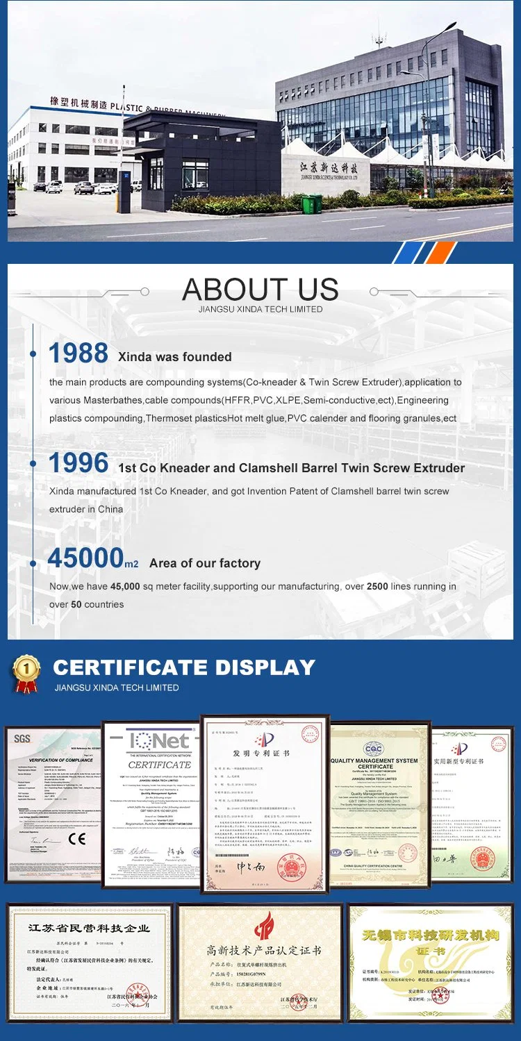 Twin Screw Extruder/Doubl Screw for PVC Compounds/Plastic Compounds PE, PP, PVC, ABS