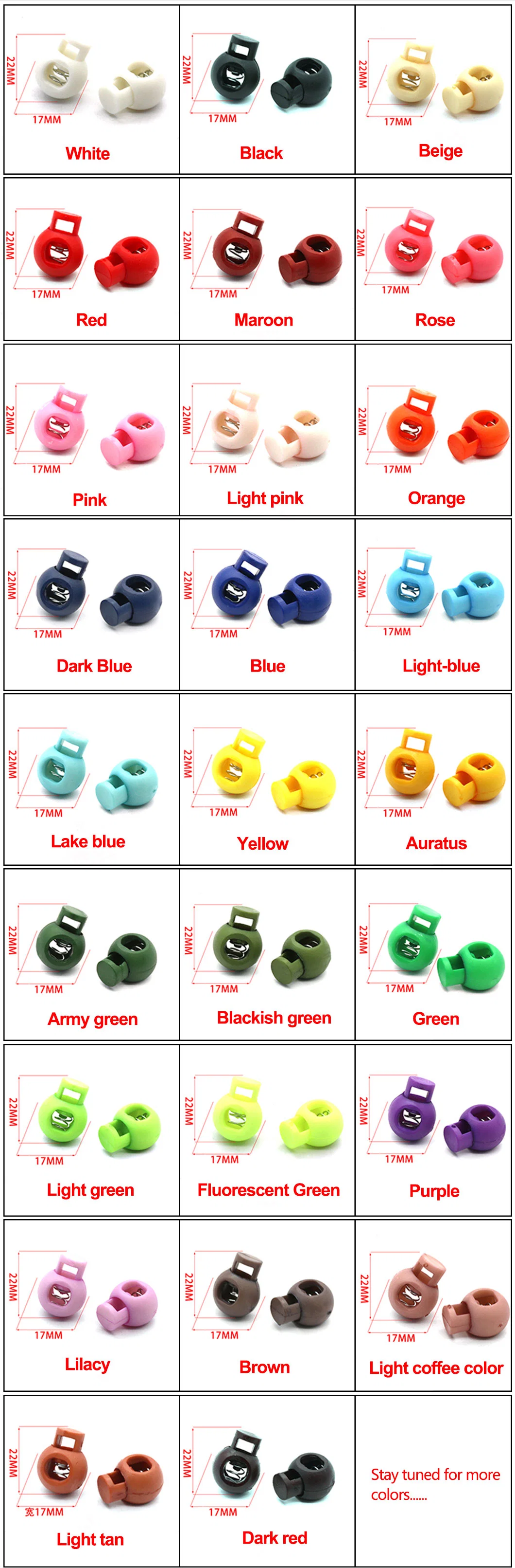 Multiple Colour Plastic PP ABS Hanging Anti-Slip Adjustable Spring Cord Lock Stopper for Drawstring Hoodie