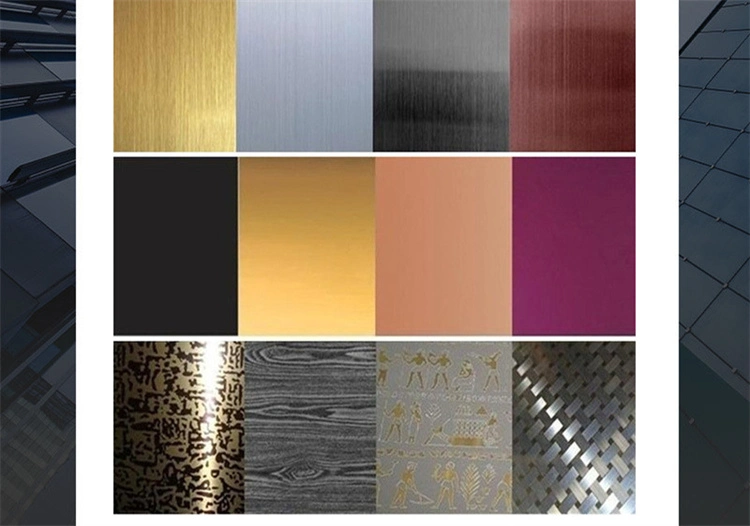 304/201/316 Hairline Surface Bronze/Golden/Copper Stainless Steel Sheet
