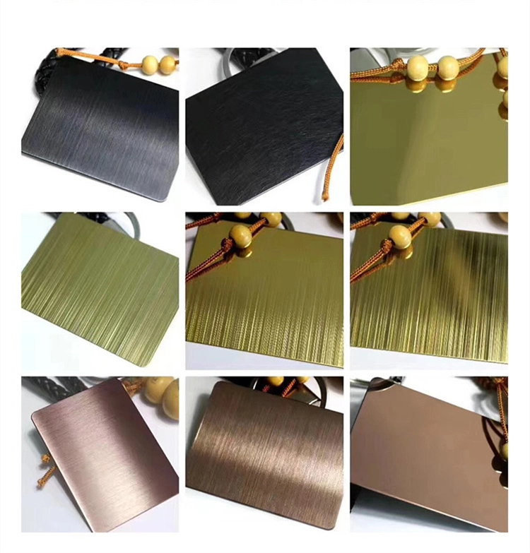 304/201/316 Hairline Surface Bronze/Golden/Copper Stainless Steel Sheet