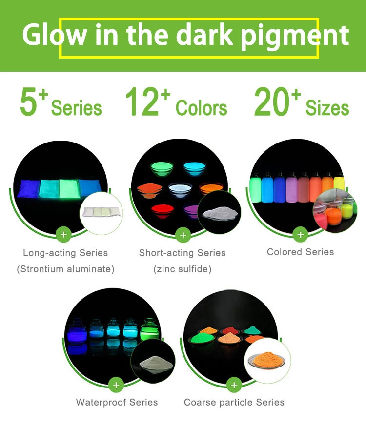 Wholesale Phosphor Powder Fluorescent Neon Color Glow in Dark Pigment Phosphor Powder