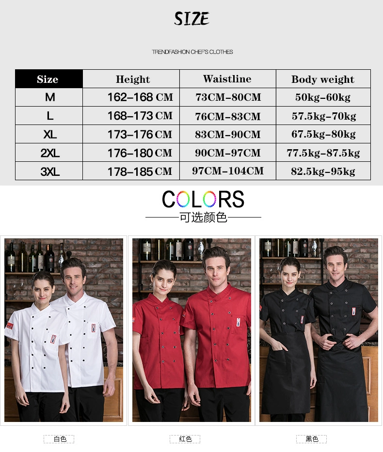 Good Quality Short Sleeve Master Chef Uniform Shirt