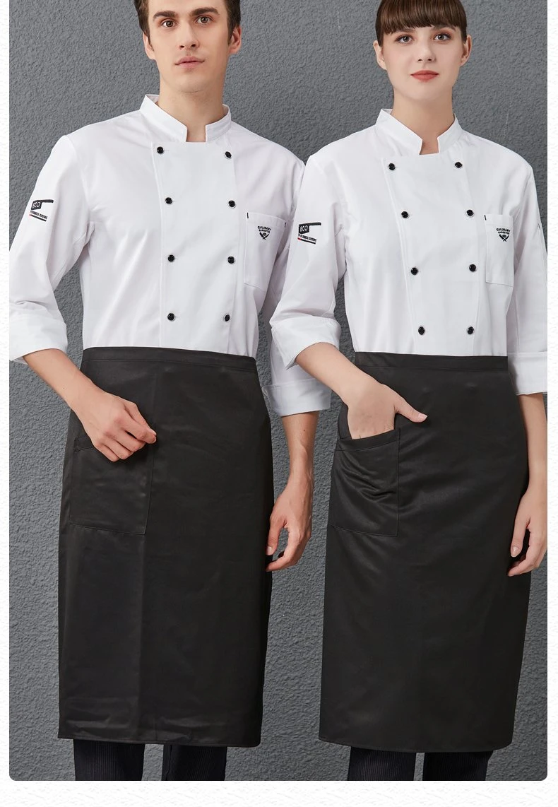 Long Sleeve Men Women Bakery Kitchen Jacket Master Chef Uniform