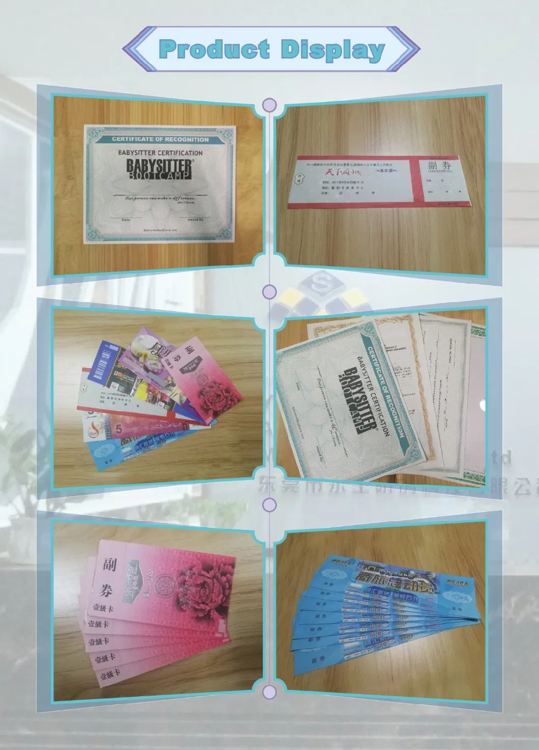 High Quality Security Thread Paper Ticket Printing