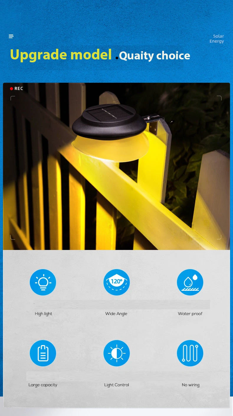 IP65 Outdoor Waterproof Landscape Garden LED Clamp Light Solar