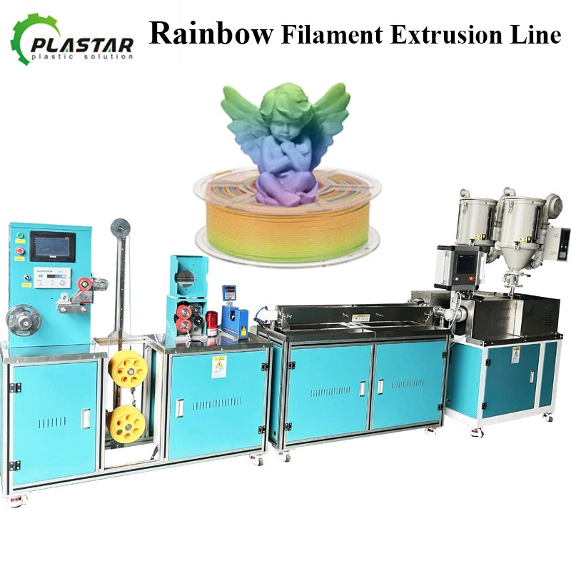 Rainbow Color 3D Printer Filament Production Line 3D Filament Extrusion Line for Multi Color and with PLC Control
