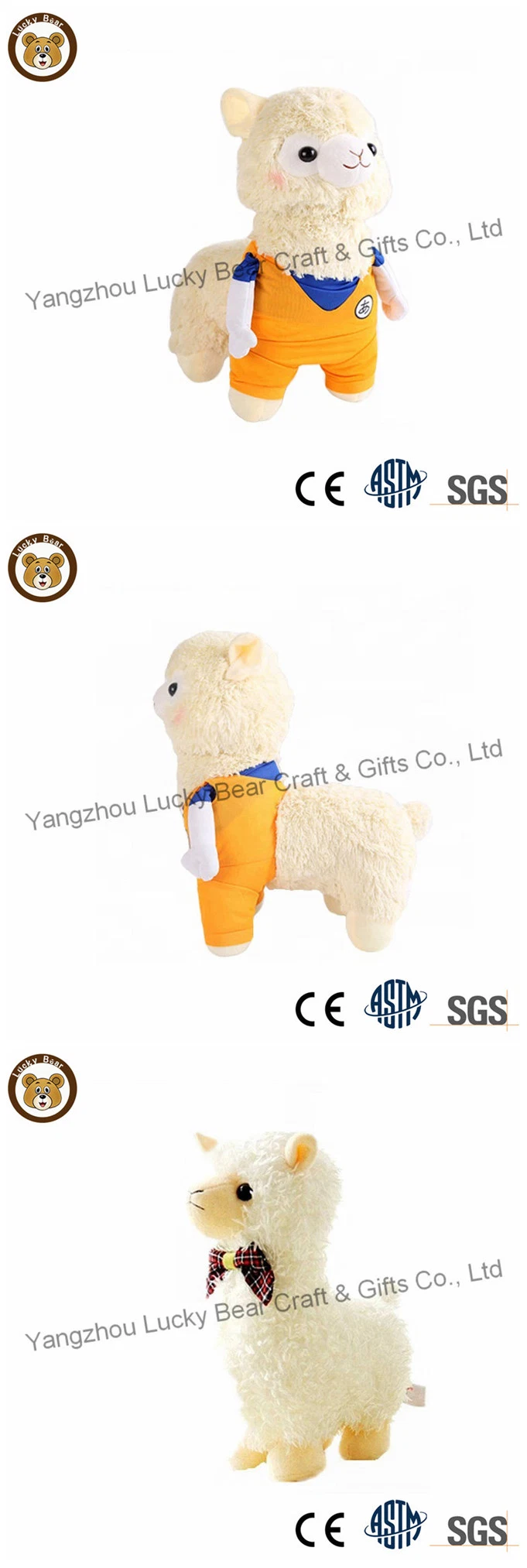 Kids Toy Plush Alpaca with Clothes