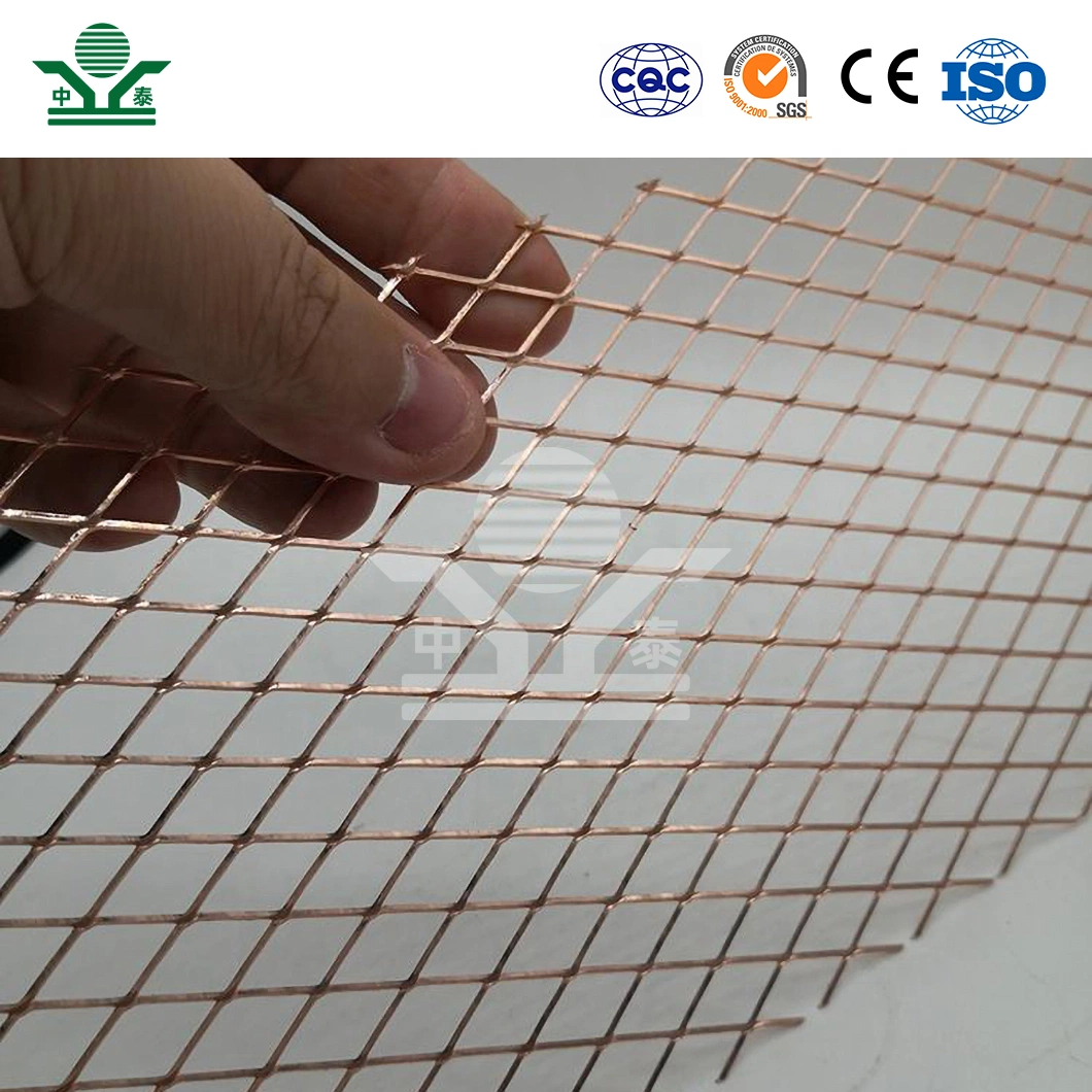 Zhongtai Tellurium Copper Plate Material Aluminum Expanded Metal Mesh Trellis China Suppliers Diamond Hole Shape Expanded Metal Sheet for Trailer