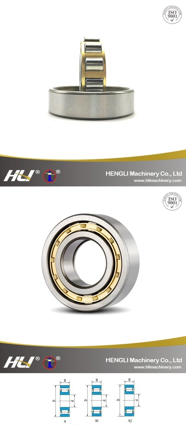 NJ417M High Precision Double Row Cylindrical Roller Bearing with Finger-Style Bronze Retainer for Rolling Mills