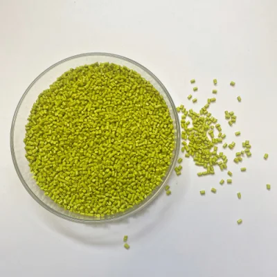 Masterbatch PE verde bulk particelle di plastica masterbatch di riempimento PP PE