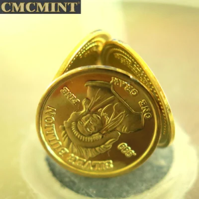 1 grammo di oro placcato puro argento Buffalo indiano rotondo B2