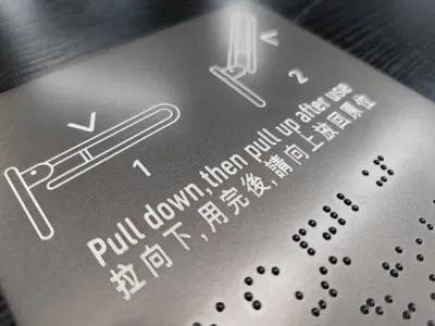 ADA Braille e cartello tattile Nome porta Plaque Hotel Cartelli per piastre metalliche