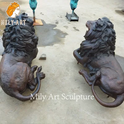 Dimensioni di vita Giardino esterno fusione Bronze coppie di leone mentire Statue