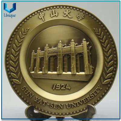 Personalizza la placca per medaglie con supporto, placca per medaglie commemorative in metallo con base in metallo per regali souvenir
