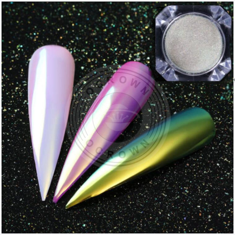 Aurora Rainbow Chrome Mirror Mermaid Acrylic Pigment Powder for Nails