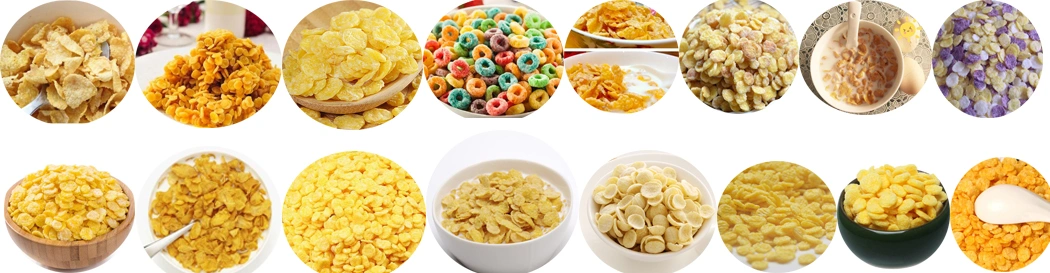 Automatic Corn Flake Processing Line Corn Coco Pops Breakfast Cereals Snacks Making Machinery