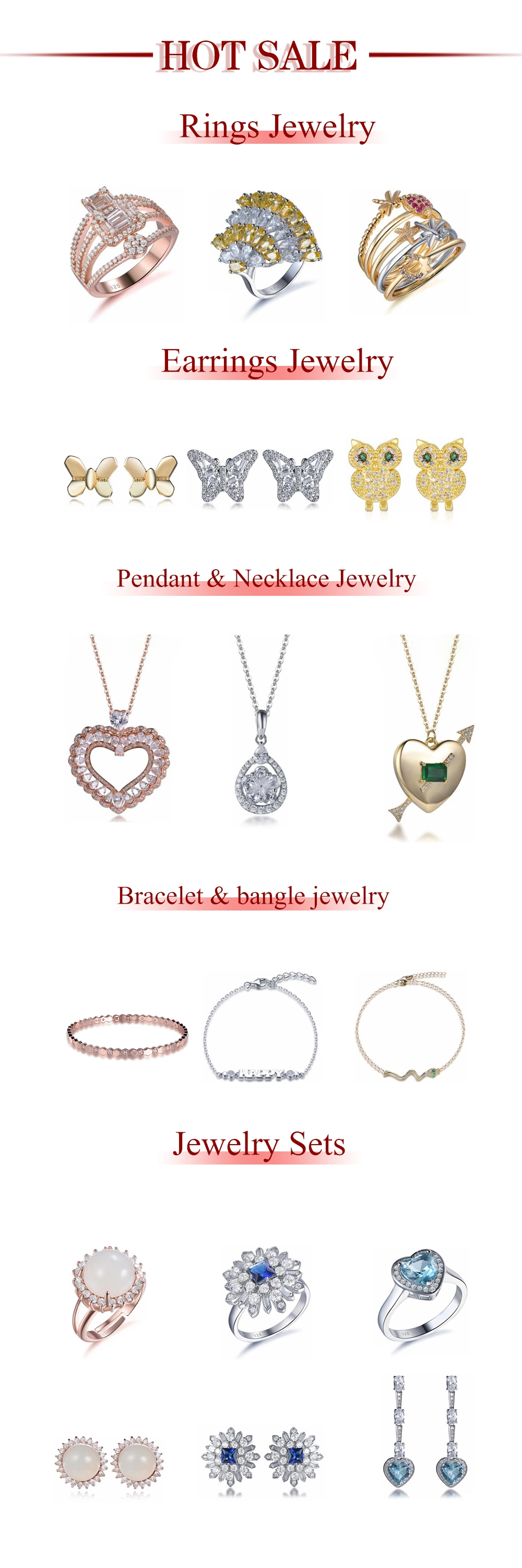 Luxury Jewelry Set Sterling Silver Trapezoid Shape CZ Pendant Necklace Earrings Set