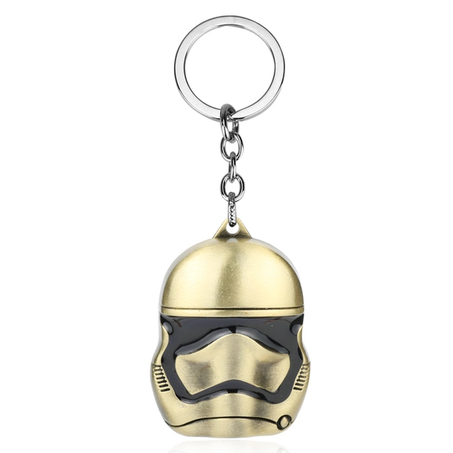 Personalized Personal Alarm High Quality Wholesale Price Customized Star War Logo Helmet Nickel Bronze Metal Keychain