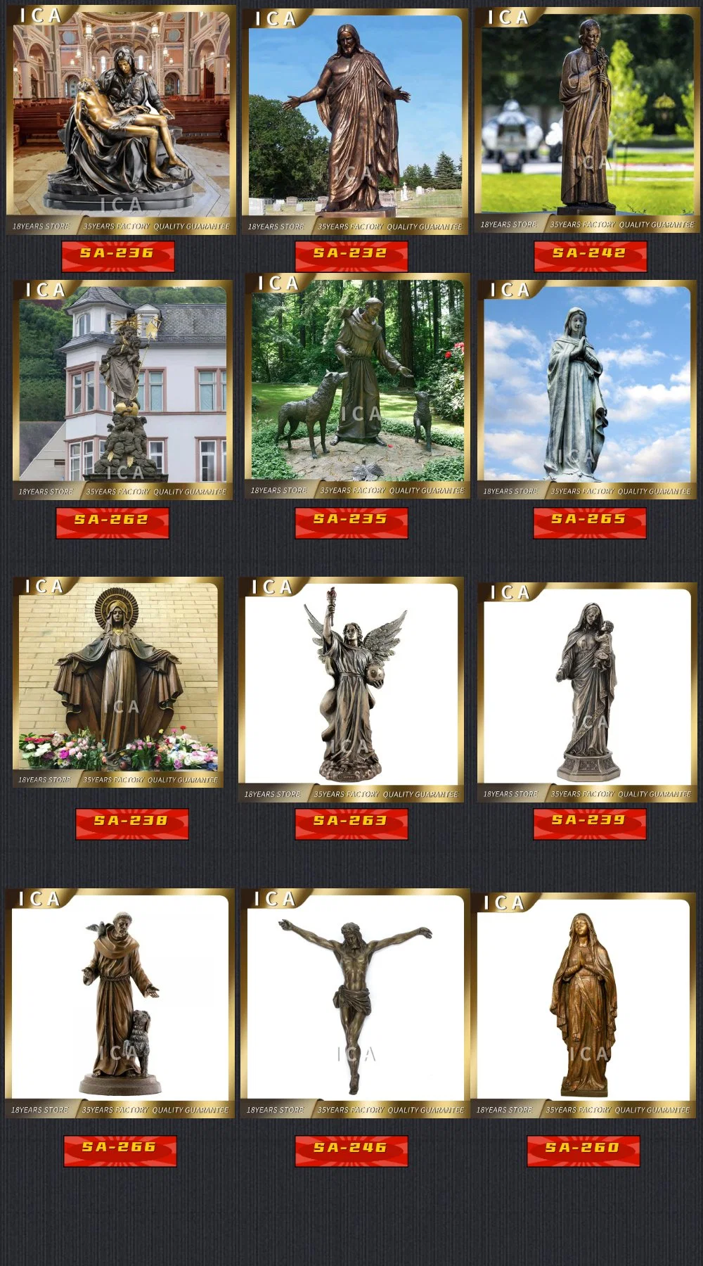 Garden Catholic Christian Bronze Man Statue Sculpture