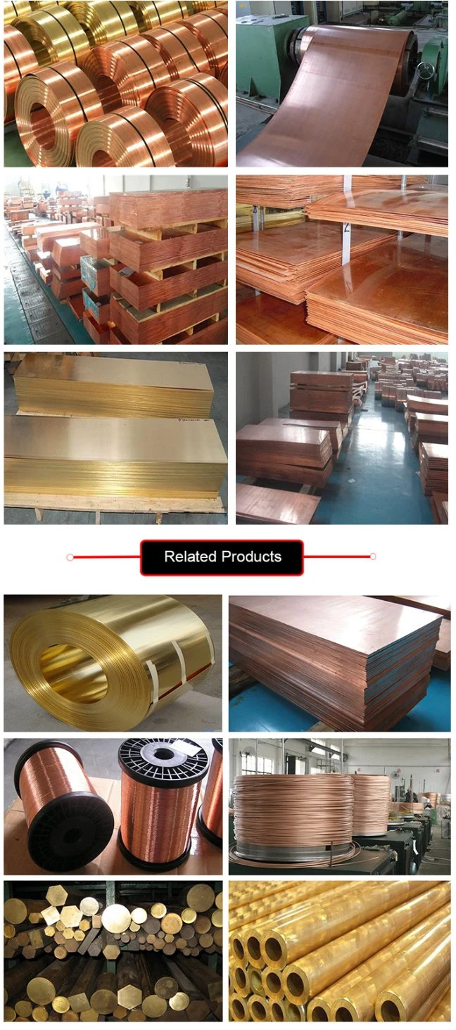 Customized Thickness C17200 Bronze Red Copper Plate 99.99% Pure Copper Sheets for Air Conditioner