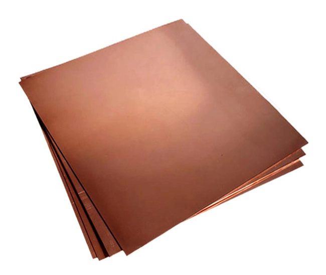 Customized Thickness C17200 Bronze Red Copper Plate 99.99% Pure Copper Sheets for Air Conditioner