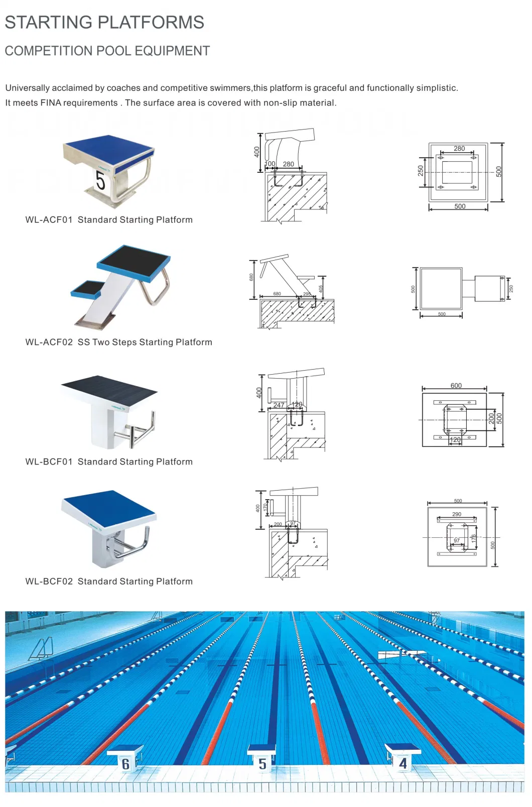 Factory Supply Competition Swimming Pool Anti-Slip Starting Block