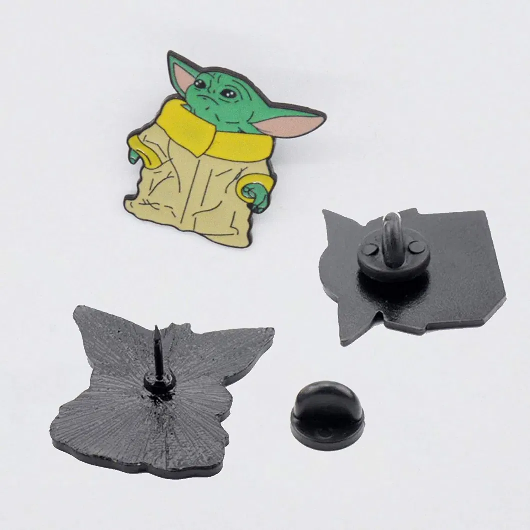 Polo 2007 Front Star War Souvenir Cute Funny Design Yoda Black Nickel Metal Enamel Lapel Pin Badge for Fans