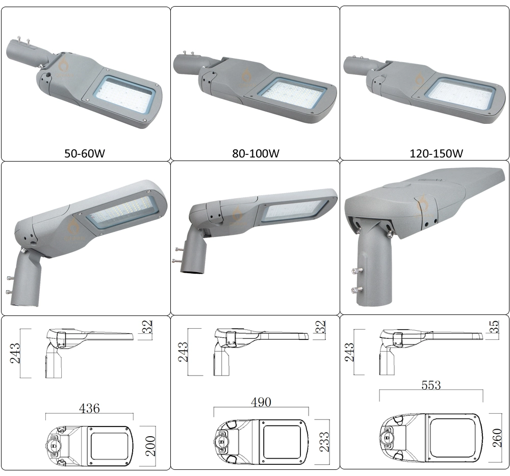 120W Energy Saving Smart Photocell LED Street Road Lamp for Outdoor Parking Lot Main Road Highway Lighting