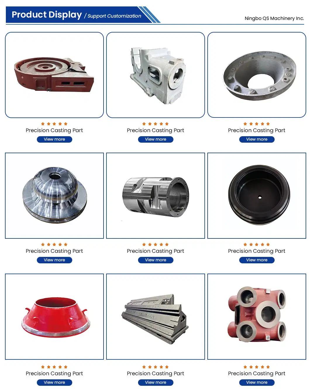 QS Machinery Precision Stainless Steel Casting Boat Prop Manufacturing High Precision Casting Parts Processing Services China Precision Casting Iron Parts