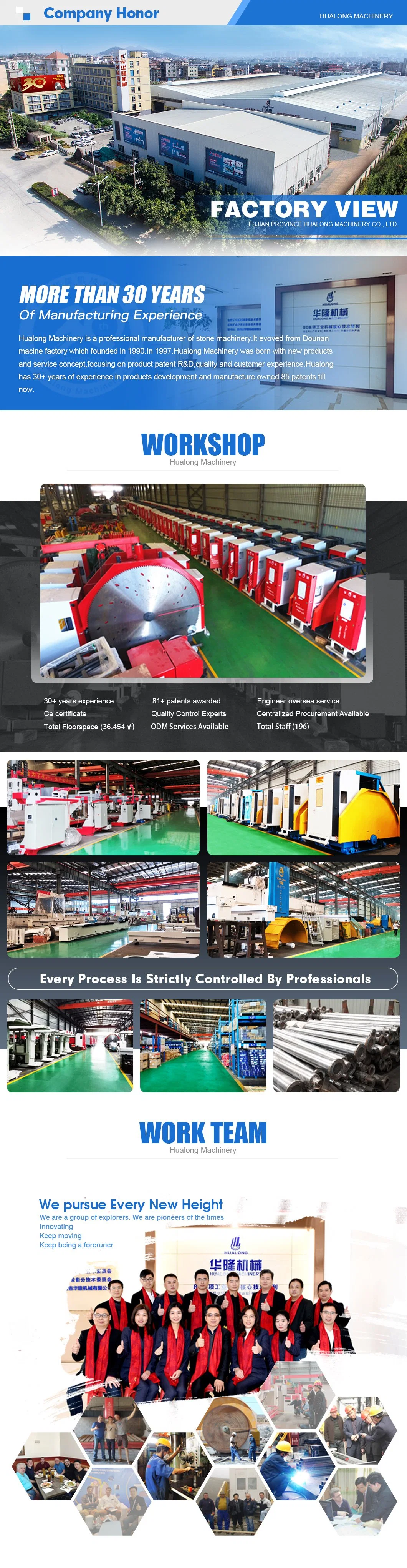 Hualong Machinery Italy Esa System Automatic Program Software Stone Cutting 5 Axis CNC Bridge Saw Machine for Marble, Kitchen Countertop Making in America