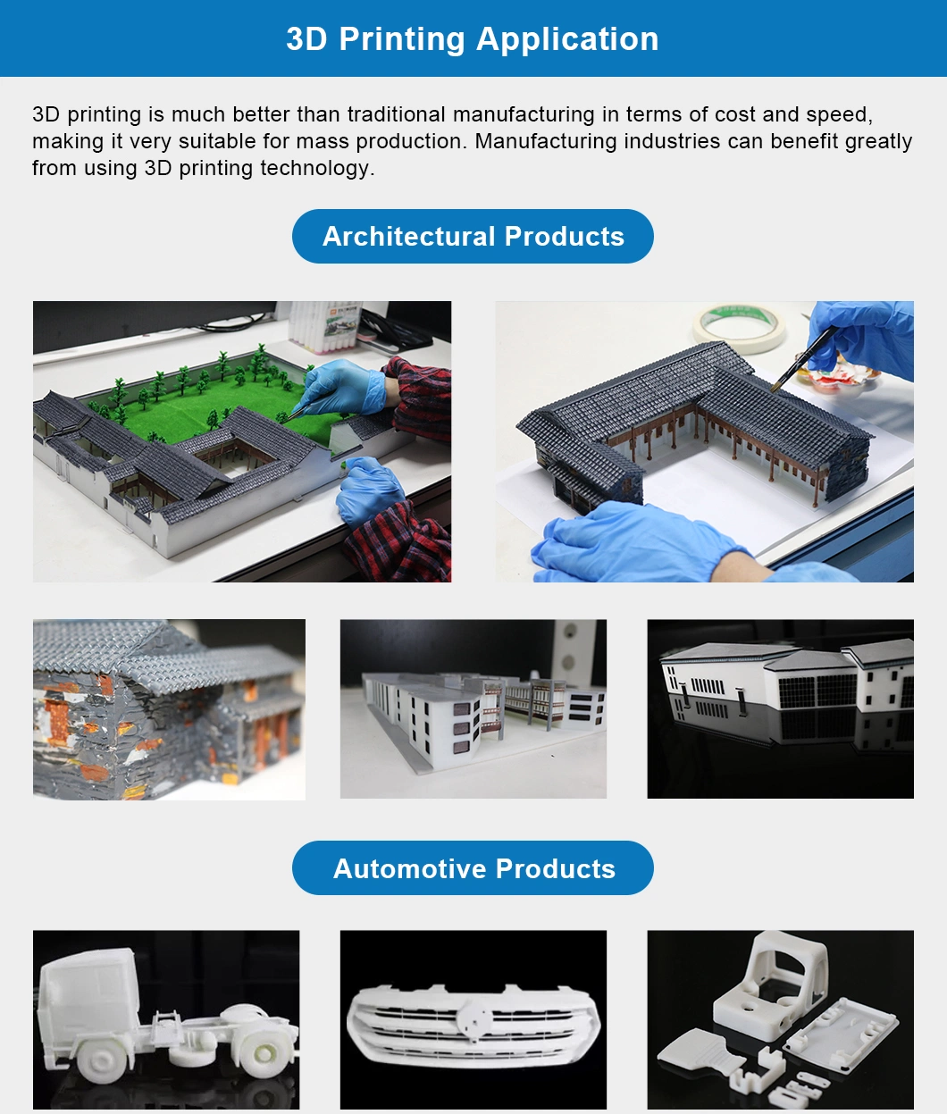 ODM and OEM Rapid Prototyping Manufacturer Plastic Color 3D Printing Service