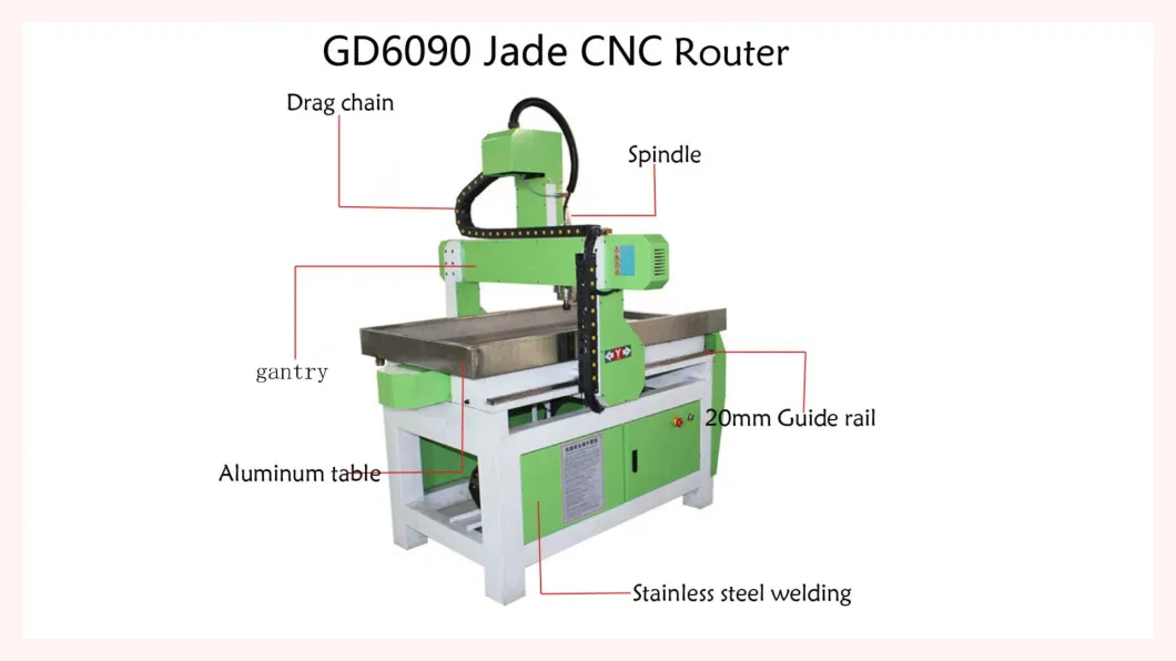 Guandiao Mini 6090 Jewelry Jade Engraving Mold Many Axis 3D High Quality CNC Router Cutting Machine